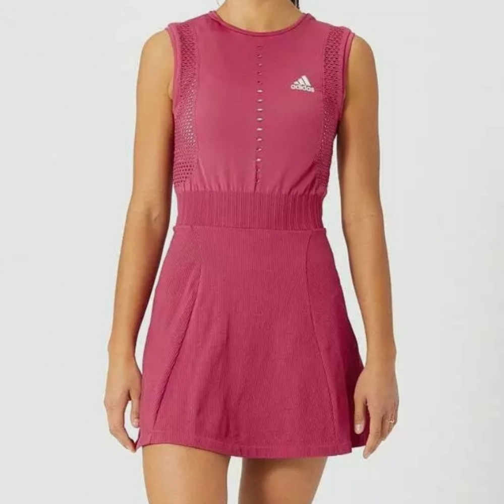 adidas Women's Prime Knit Tennis Dress size large pink athletic new nwt